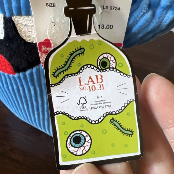 Lab No. 10.31 Blue Halloween Sitting Weighted Monster Plush Decoration NEW! - Picture 3 of 7